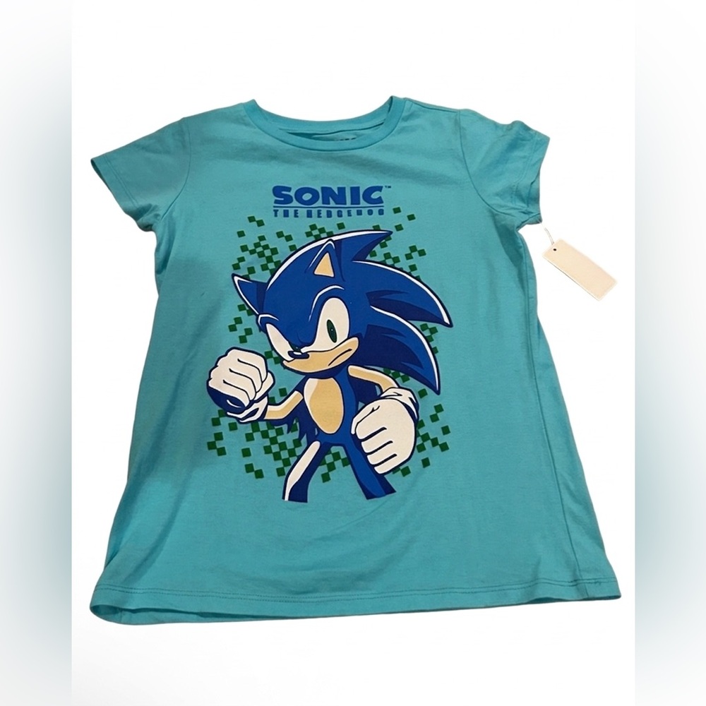 Sonic the Hedgehog Girls Graphic T-Shirt XL (14/16) - Teal Blue